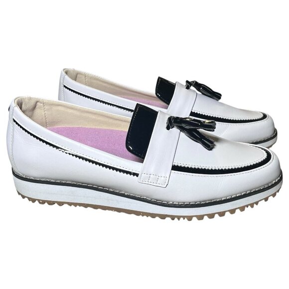 FootJoy Sandy Women's Golf Shoes 8.5 Medium Style 92383, White/Black. Like New - Picture 2 of 16